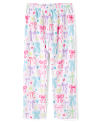 Girls Bow Microfleece Pajama Pants