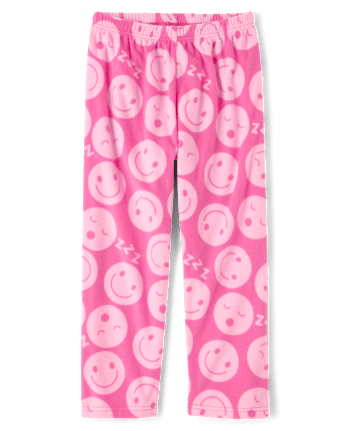 Girls Happy Face Microfleece Pajama Pants