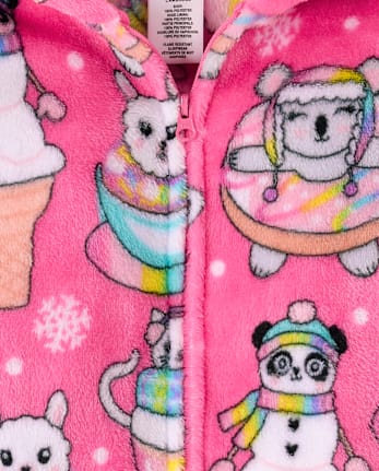 Pyjama une pièce pour fille « Dressing d'hiver » - Polaire douillette