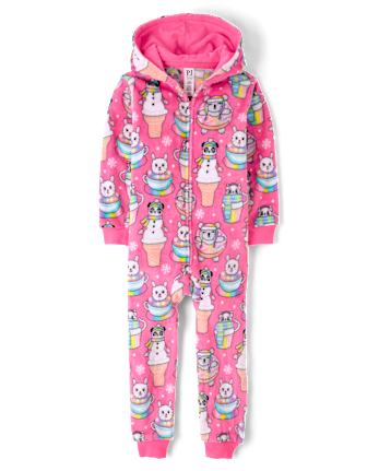 Pyjama une pièce pour fille « Dressing d'hiver » - Polaire douillette