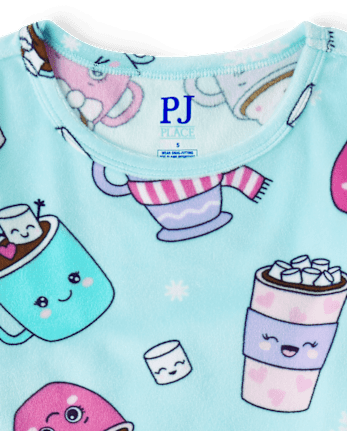 Girls Hot Cocoa Mug Velour Pajamas