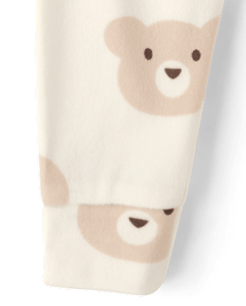 Baby And Toddler Girls Bear Velour Pajamas