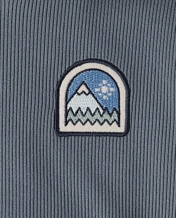 Baby And Toddler Embroidered Patch Sueded Rib 2-Piece Outfit Set