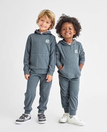 Ensemble 2 pièces en suède côtelé avec patch brodé pour bébé et tout-petit