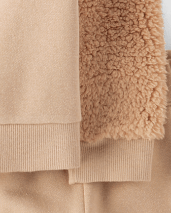 Ensemble 2 pièces en polaire premium avec ours brodé pour bébé et petit garçon