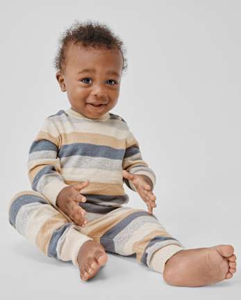 Ensemble de vêtements jeu 2 pièces pour bébé garçon avec pull rayé