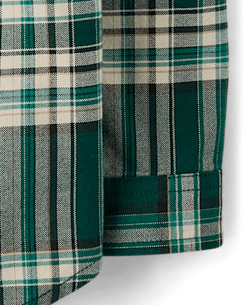 Baby And Toddler Boys Matching Family Plaid Oxford Button Up Shirt