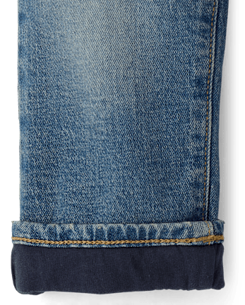 Baby And Toddler Boys Lined Roll Cuff 90s Loose Jeans