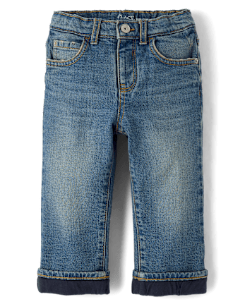 Baby And Toddler Boys Lined Roll Cuff 90s Loose Jeans