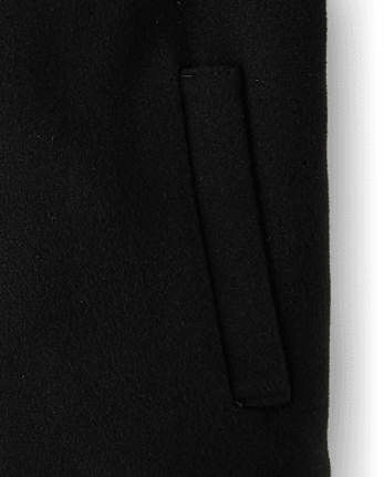 Toddler Boys Pea Coat - BLACK