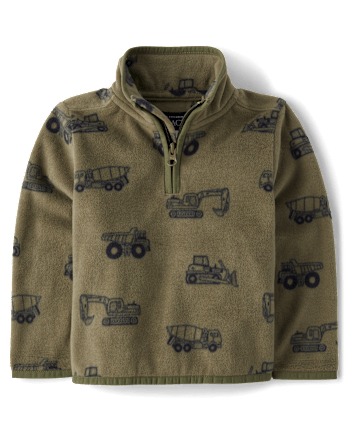 Toddler Boys Print Microfleece Half Zip Pullover