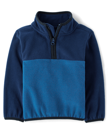 Toddler Boys Colorblock Microfleece Half Zip Pullover