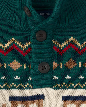 Pull à col montant en jacquard pour bébé et tout-petit garçon