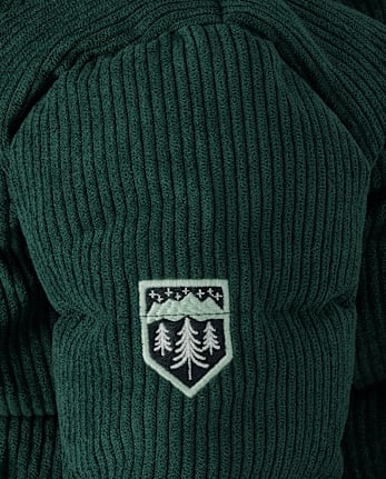 Doudoune en velours côtelé avec motif arbre brodé pour bébé et enfant en bas âge