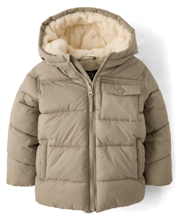Baby And Toddler Hooded Faux Fur Lined Puffer Jacket