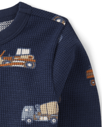 Baby And Toddler Boys Print Thermal Top