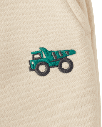 Baby And Toddler Boys Embroidered Premium Fleece Wide Leg Sweatpants