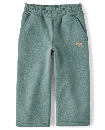 Baby And Toddler Boys Embroidered Premium Fleece Wide Leg Sweatpants