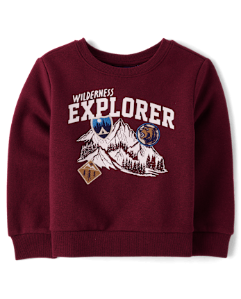 Baby And Toddler Boys Embroidered Patch Premium Fleece Sweatshirt