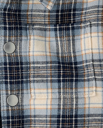 Baby And Toddler Boys Plaid Flannel Sherpa Lined Shacket