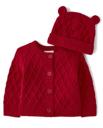 Baby Girls Cable Knit Sweater 2-Piece Outfit Set