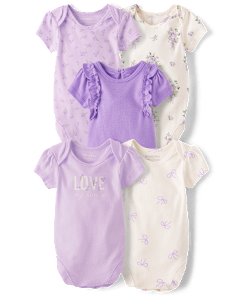 Baby Girls Floral Bodysuit 5-Pack