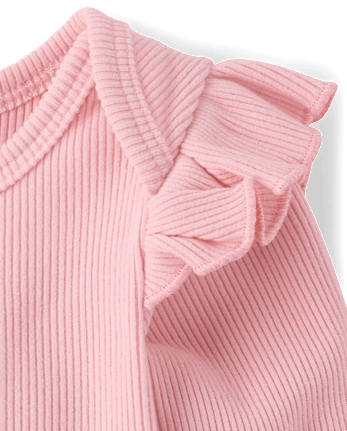 Baby Girls Flutter Sueded Rib 2-Piece Playwear Set