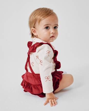 Ensemble de jeu 2 pièces pour bébé fille avec jupe à volants et bulles