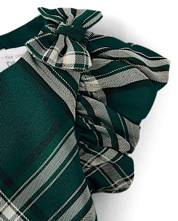 Baby Girls Matching Family Bow Plaid Satin Fit And Flare Dress