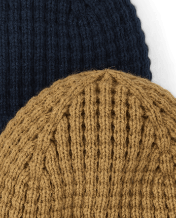 Lot de 2 bonnets gaufrés pour garçon