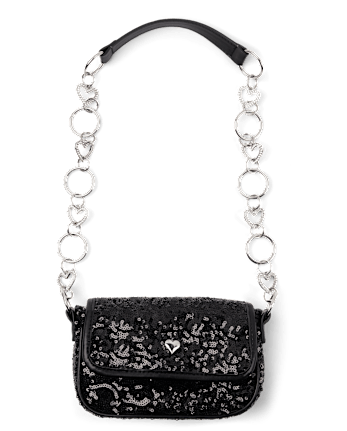 Girls Sequin Heart Chain Bag