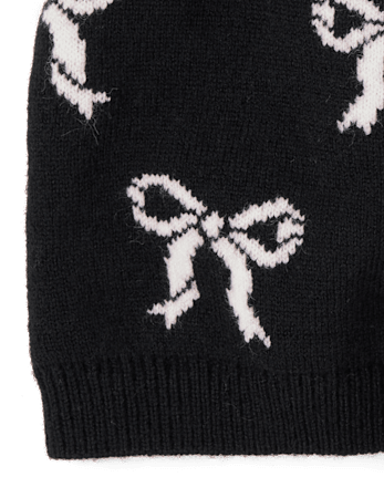 Lot de 2 bonnets à pompon et nœud pour fille