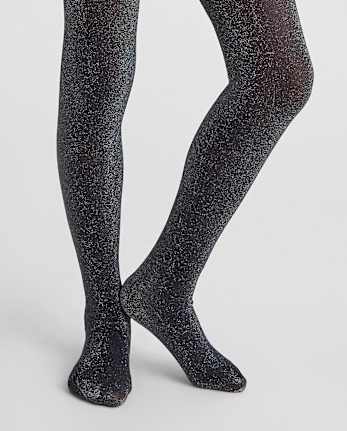Lot de 2 collants en microfibre à nœud scintillant pour fille