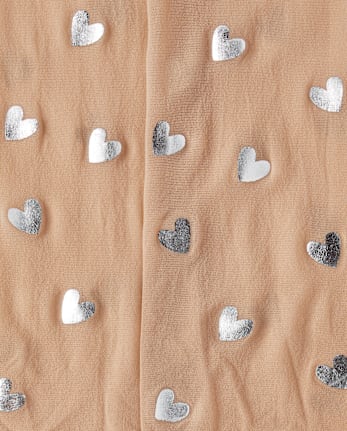 Collants en microfibre à cœur en aluminium pour filles