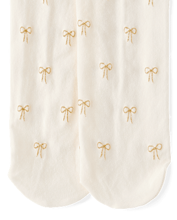 Toddler Girls Shimmer Bow Microfiber Tights 2-Pack