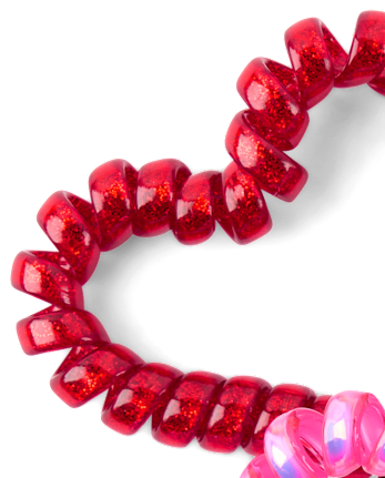 Girls Heart Coil Bracelet 4-Pack