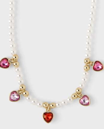 Girls Faux Pearl Charm 2-Piece Jewelry Set