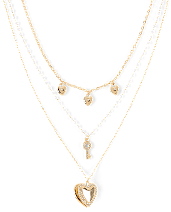 Girls Heart Layered Necklace