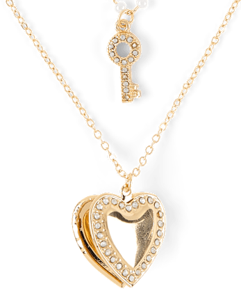 Girls Heart Layered Necklace