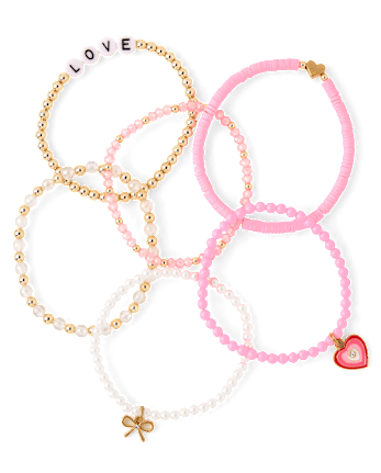 Girls Love Beaded Bracelet 6-Pack