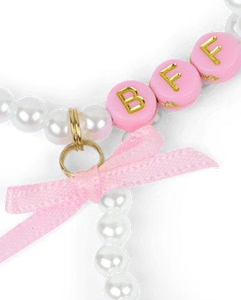 Girls Bow BFF Beaded Bracelet 4-Pack
