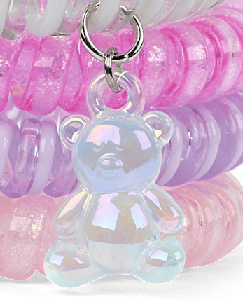 Lot de 4 bracelets spirales Candy Bear pour filles