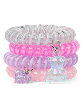 Girls Candy Bear Coil Bracelet 4-Pack