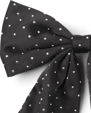 Girls Shimmer Rhinestone Bow Hair Clip 2-Pack