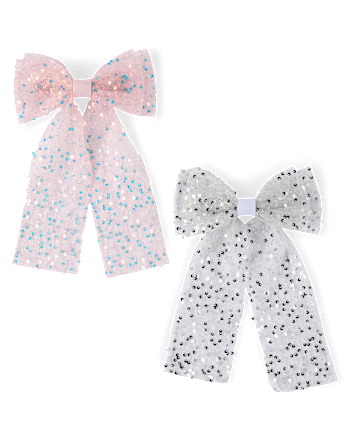 Girls Sequin Bow Hair Clip 2-Pack
