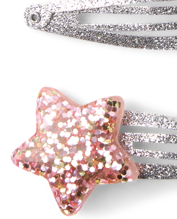 Girls Glitter Heart Hair Clip 10-Pack