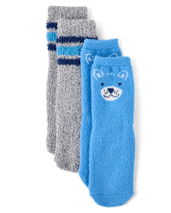 Toddler Boys Bear Cozy Socks 2-Pack
