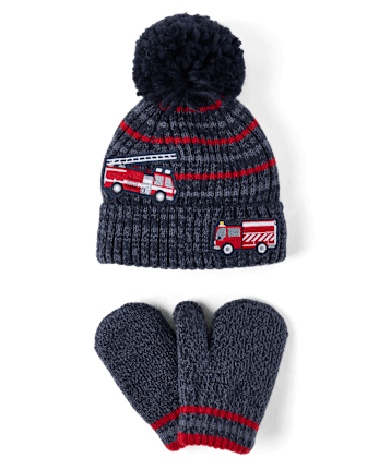 Toddler Boys Fire Truck 2-Piece Cold Weather Set