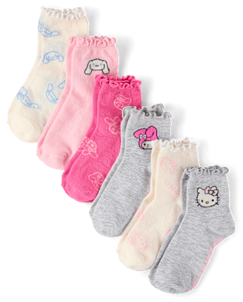 Girls Hello Kitty® And Friends Midi Socks 6-Pack