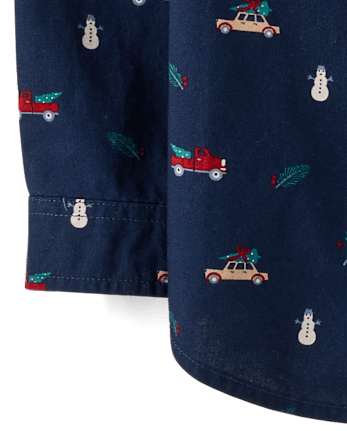 Baby And Toddler Boys Holiday Poplin Button Up Shirt